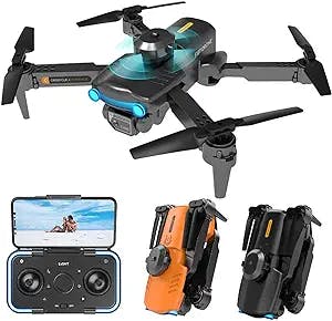 Mini Drone with Camera for Adults Kids - 1080P HD FPV Camera Drones with Carrying Case, Foldable Drone Remote Control Toys Gifts RC Quadcopter for Boys Girls, One Key Take Off/Land (Black)