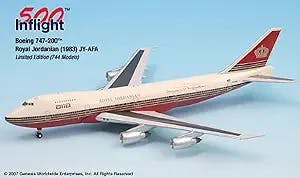 Alia Red Schemed JY-AFA 747-200 Airplane Miniature Model Die-Cast 1:500 Part# A015-IF5742006