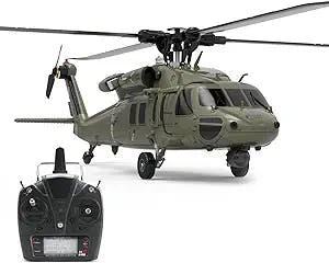 QIYHBVR 1:47 6CH RC Helicopter for UH-60 Blackhawk, Dual-brushless Aircraft, 6G/3D Stunt Electric Simulation Plane Hobby-Grade Model for Child Adult, RTF, Easy to Fly