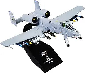 DKHOUN 1/100 A-10 Warthog Attack Plane Fighter Model Military Aircraft Die-Cast Airplane Models Alloy Aircraft Static Model Ornament
