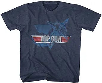 Top Gun 1980s Military Fighter Jet Blue Action Movie Youth Big Boys T-Shirt Tee