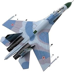 HATHAT Alloy Resin Collectible Airplane Models for: Die Cast Alloy 1:100 Soviet Air Force Su27 Su-27S Flanker Su27K Fighter Model Natural Resin Die Casting Decoration Collection 2023 2024