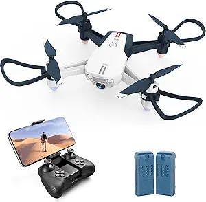 4DRC V15 Drone with 1080P HD Camera for Adults,FPV Live Video RC Quadcopter, Drone Toys for Beginners Kids,with Auto Hover,One Key Start, App Control, Headless Mode, 3D Flip,Trajectory Flight,2 Battery