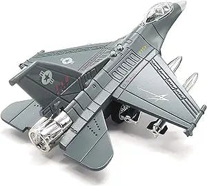 OTONOPI Fighter Jet Toy F-16 Military Bomber Jet Plane Airplanes Diecast Pull Back Army Air Force Aircraft Attack Jet Model with Lights and Sounds
