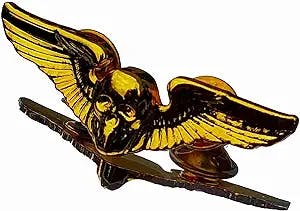 Winging it with Skull Aviation Pilot Wing Badge Pin Aviator Insignia Gold