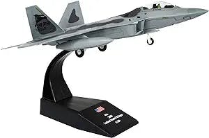1/100 Scale F-22 Raptor Fighter Attack Plane Metal Fighter Military Model Fairchild Republic Diecast Plane Model for Commemorate Collection or Gift, unisex