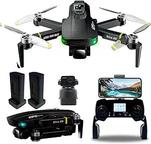 Pro Drone Obstacle Avoidance with 6K Camera 4-Axis Gimbal GPS Drone for Adults Beginner Foldable Mini FPV RC Quadcopter with Brushless Motor, Auto Return Home, Selfie, Follow Me, Waypoints Fly , Circle Fly with Carrycase