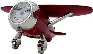 Aviation-Approved Desk Decor: Pilot Toys Red High Wing Desk Clock