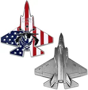 US Air Force Challenge Coin F-35 Lightning II Fighter Jet Military Airman Gift