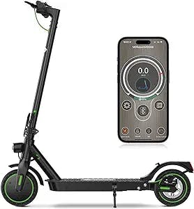 isinwheel Electric Scooter 17/22 Miles Long Range and 19/21 MPH Portable Folding Commuting Scooter for Adults, Dual Suspension & Brakes, App and Scooter Bag(Optional Seat)