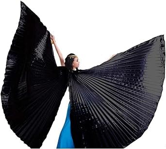 Pilot-Trade Women's 2 Stick Belly Dance Costume Bifurcate Isis Wings