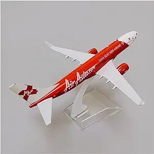 HATHAT Alloy Resin Collectible Airplane Models for Red Air Asia Airlines B737 737 Airplane Model Airways Plane 16cm Aircraft Kid Gift Decoration Collection 2023 2024