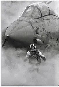 The F-14 Tomcat Fighter Fog Canvas Art Poster - A Must-Have for Aviation En