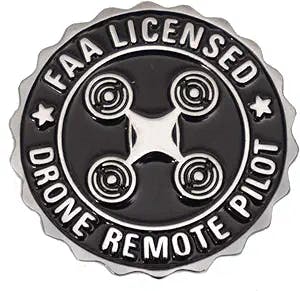 Small 1.25" Silver Drone Accessories Lapel Pin FAA Licensed UAS Remote Pilot Pin