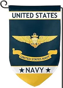 Navy Pilot Wings Navy Flag Double Sided Garden Flag 12"x18" Flag for Home Outdoors Indoors