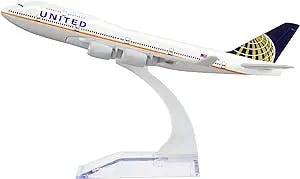 24-Hours Airplane Model United Airlines B747 Plane Model Alloy Metal Aircraft Model Birthday Gift Plane Models Chiristmas Gift 1:400