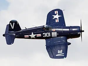 Fms F4U Corsair RC Airplane 6CH 1700mm (66.9") Wingspan Blue with Flaps LED Retracts PNP Warbird