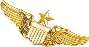 NaienCraft, USAF Air Force Pilot Wing Pin Senior Metal Wing Badge Gold Aviator Pins Military Insignia Wings for Shirt Lapel Pins
