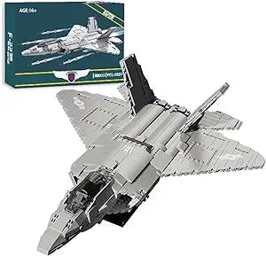 Ottima Military Series F-22 Raptor Fighter Aircraft Model Sets, Military War Plane for Kids Compatible with Lego Technic Creator - 1837Pcs