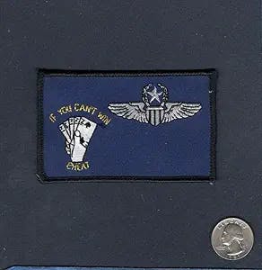 "Fly High with the 77th FS Gamblers Command Pilot Wing Name Tag Squadron Pa
