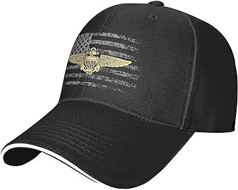 Naval Aviator Pilot Wings Hat Baseball Cap Duck Tongue Cap Adult Sandwich Hat Black
