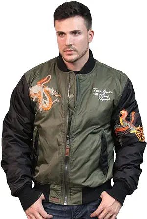 Fly High in Style with the Top Gun Flying Legend Bomber Jacket Olive