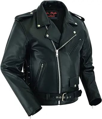 Daniel Smart Men Motorcycle Leather Jacket Black Economy Biker Leather Jacket with Concealment Armory Pocket