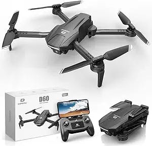 DEERC Drones with Camera for Adults, Kids, FPV 1080P HD Video, Long Battery Life, Gravity Sensor, Foldable, Hobby RC Quadcopter, Suitable as Gifts for Boys, Girls, Beginner Adults, D60