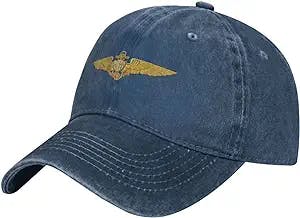 "Fly High in Style with Naval Aviator Pilot Wings Denim Baseball Cap"