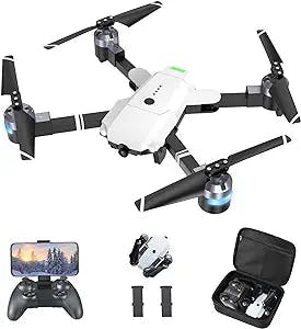 Drones with Camera for Adults - 1080P FPV Drone with Carrying Case, Foldable RC Drone W/2 Batteries, Altitude Hold, Headless Mode , ATTOP Camera Drones for Adults/Beginners, Girls/Boys Gifts