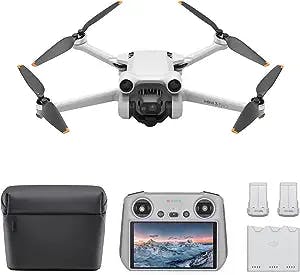 DJI Mini 3 Pro (DJI RC) & Fly More Kit Plus – Lightweight and Foldable Camera Drone with 4K/60fps Video, 47-min Flight Time, Tri-Directional Obstacle Sensing, Ideal for Aerial Photography