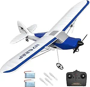 VOLANTEXRC RC Plane Ready to Fly for Beginners, 2.4Ghz 2-CH Remote Control Airplane RTF for Kids & Adults, Portable & Easy to Fly Outdoor Toy with Gyro Stabilization System & 2 Batteries (762-2)