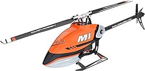 OMPHOBBY M1 RC Helicopters Dual Brushless Motors Mini RC Helicopter for Adults Direct-Drive 3D Remote Control Helicopters-BNF-No Controller(OMP Protocol Orange)