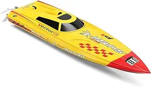 FMT Volantexrc Vector PRO Angry Shark 798-2 800mm 2.4G 2CH Brushless RC Boat ARTR Toys with Metal Propeller with Auto-Righting Structure ~ Fun for Freshwater, Pools, Lake, River