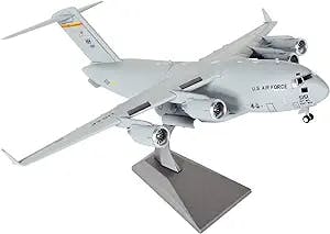 HANGHANG 1/200 Scale US Air Force C-17 Global Overlord Strategic Transport Aircraft Alloy Aircraft Attack Plane Metal Fighter Military Model Fairchild Republic Diecast Plane Model for Collection