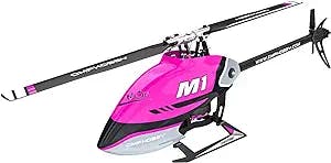 OMPHOBBY M1 RC Helicopters Dual Brushless Motors Mini RC Helicopter for Adults Direct-Drive 3D Remote Control Helicopters-BNF-No Controller(OMP Protocol Purple)