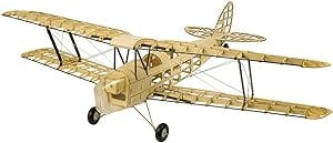 Viloga Balsa Wood Model Airplane Kits Mini Tiger Moth, 39'' Laser Cutting Model Aircraft Unassembled, DIY Flying RC Aeroplanes Kit for Adults to Build (KIT+ Motor+ ESC+ Servo+ Covering)