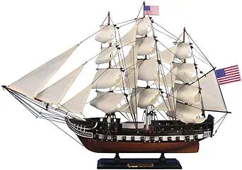 "Get Ready to Set Sail with the Hampton Nautical Wooden USS Constitution Ta