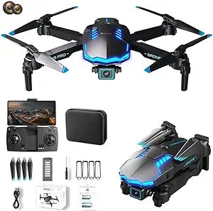 SEPPR Drone with 4K HD FPV Dual Camera for Kids and Adults Mini Foldable Airplane WiFi RC Quadcopter Drone Off Track Headless Mode StartSmart Obstacle Avoidance Crazy Balls