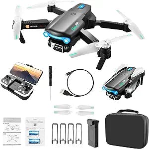 Foldable Drone with 4K Dual HD FPV Camera, S98 Pro Mini Remote Control Quadcopter RC Toys Gifts for Adults Kids, with Optical Fl-ow Localization, Altitude Hold, Headless Mode, One Key Start (Black)
