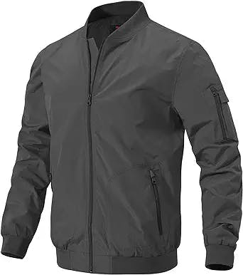 Gopune Men's Windproof Bomber Jacket Lightweight Windbreaker Outdoor Golf Fashion Coat