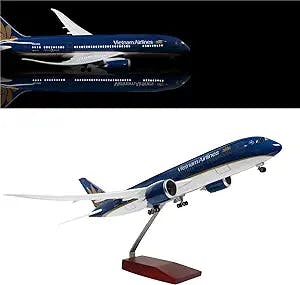 24-Hours 18” 1:130 Airplane Model Vietnam Boeing 787 Plane Model with LED Light(Touch or Sound Control) for Decoration or Gift