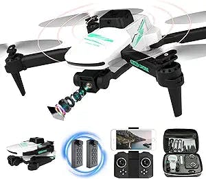 TizzyToy Drone with Camera 4K, Drones for adults, WiFi FPV RC Quadcopter with Gesture Control, 3D FlipFoldable Mini Drones Toys Gifts for Kids Beginners, Drone with LED Lights, Headless Mode,One Key Start Mode