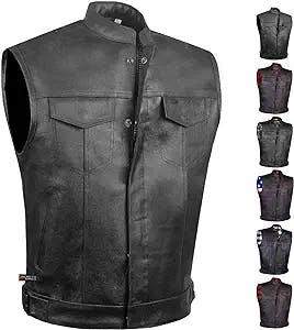 Riding in Style and Safety: SOA Men's Leather Motorcycle Concealed Gun Pock