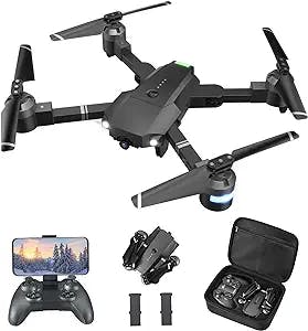 Drones with Camera for Adults - 1080P FPV Drones with Carrying Case, Long Distance Quadcopter Equipped w/2 batteries, One key Return/Emergency Stop, ATTOP Drones for Adults/Beginners, Girls/Boys Gifts