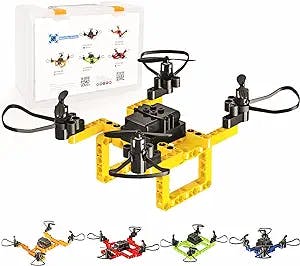 Mini Drone with Creative DIY Building Blocks for Kids Beginners and Adults, 5-in-1 toy for Educational STEM Science Experiment, Family Activity, Birthday Gift Christmas, Small RC Drone Quadcopter with Altitude Hold,3D Flip, Headless Mode,Stress Relief Toy, Gift Toys for Boys Girls Teens
