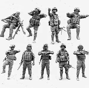 【1/35】 Resin Soldier Model Russian Commando Members Resin Model kit (9 People) (unassembled and unpainted) // ph2o-6