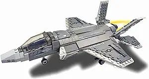 MEOA Military Stem Building Toys for 3 4 5 6 7 8 9 10 11 12+ Year Old Boys 646pcs F35 Lightning II Fighter Building Blocks Sets Jet Airplane Model Kits