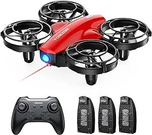 TOMZON A24 Mini Drone for Kids with Battle Mode, Kids Drone with Throw to Go, High Speeds Rotation, Self Spin and 3D Flip, RC Quadcopter with Altitude Hold, Headless Mode,3 Batteries, Safe Cover, Red