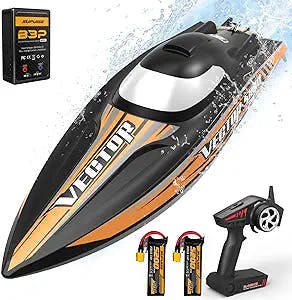 VOLANTEXRC Brushless Remote Control Boat VectorSR80 45MPH High-Speed RC Boats for Adults Ready to Run Waterproof Design Fast RC Boat with Self-Righting for Lake & River Toy Gifts (798-4 RTR)